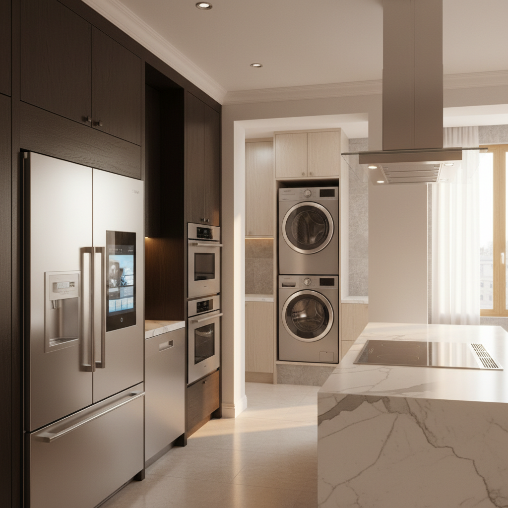 Premium household appliances in a luxury home environment